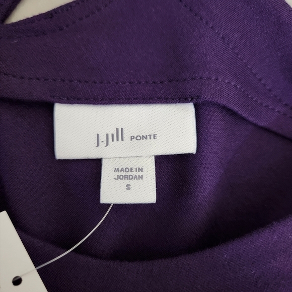 NWT J Jill Ruffle Hem Dress Blackberry Purole Stretch, sz S - Picture 6 of 10